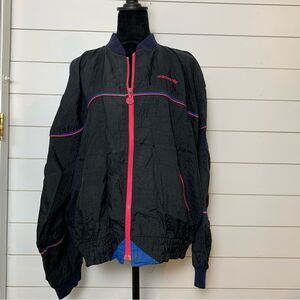 Vintage Adidas Korea Black Pink Blue Windbreaker Track Jacket woman’s large